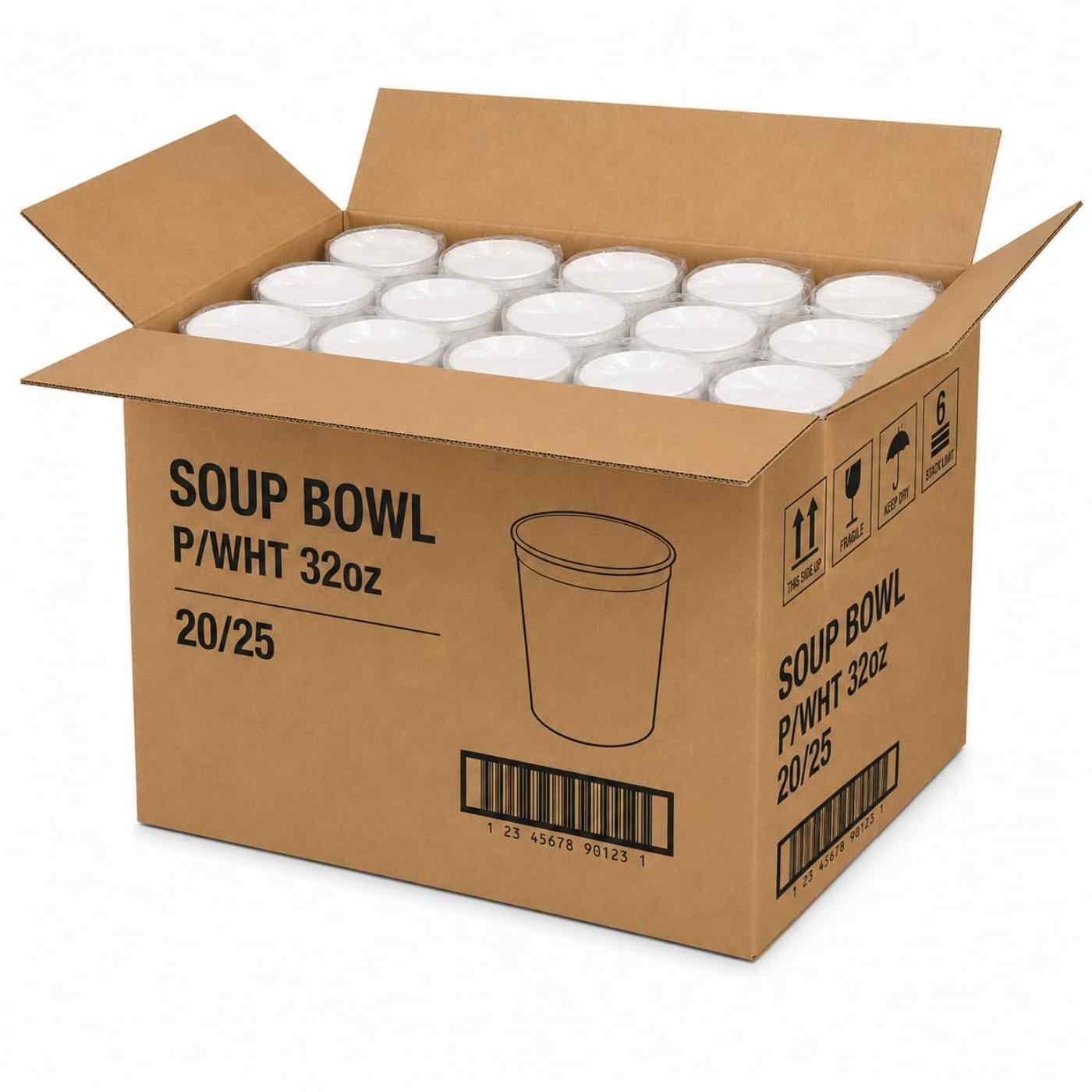 Soup Bowl P/Wht 32oz 20/25