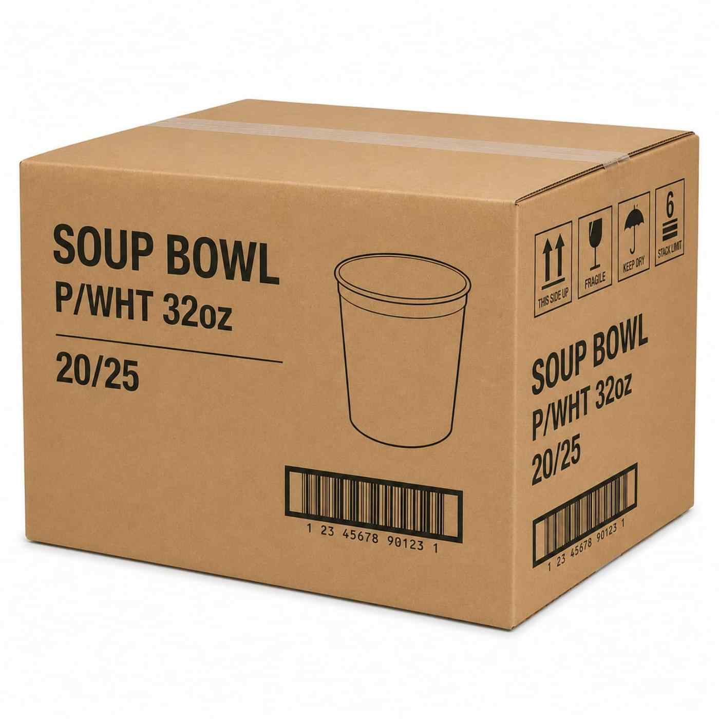 Soup Bowl P/Wht 32oz 20/25