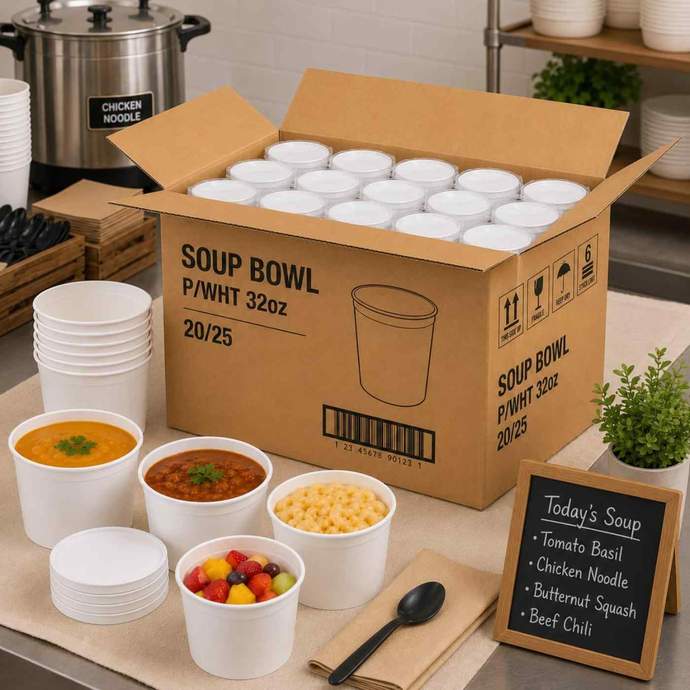 Soup Bowl P/Wht 32oz 20/25