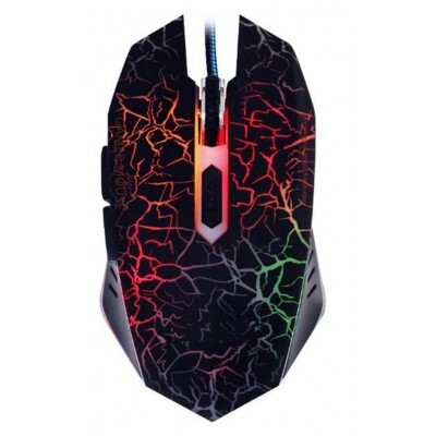 Souris de jeu filaire USB à motif craquelé