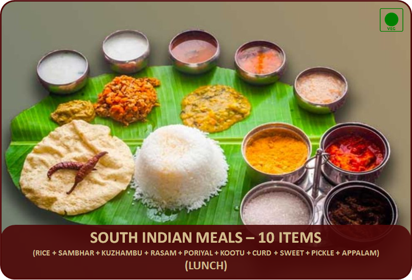 South Indian Meals (Lunch) - 10 Items