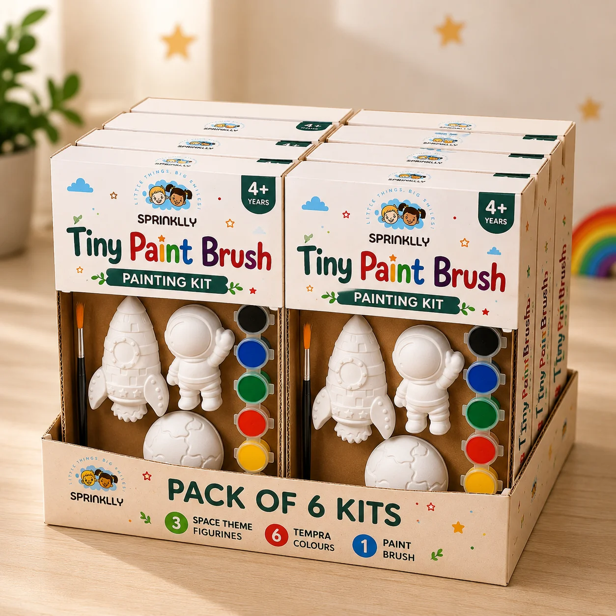 Tiny Paint Brush – Space Theme Painting Kit – Pack of 6 Kits