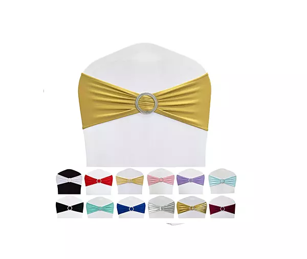 Chair Sashes Bands Stretch Ties Bows with Buckle