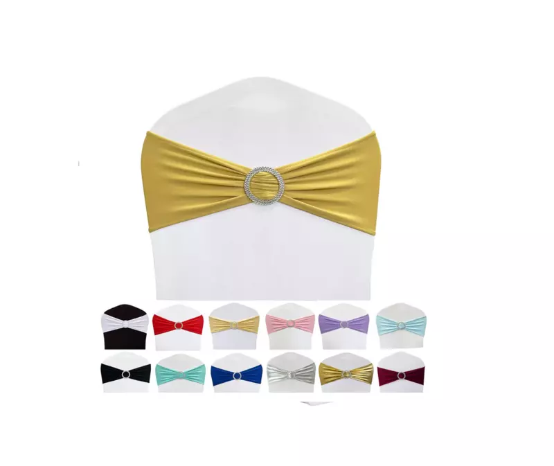 Chair Sashes Bands Stretch Ties Bows with Buckle