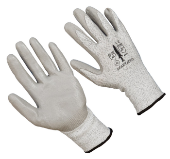 A4 PU Coated Palm with Gray and Black 13 Gauge HPPE liner