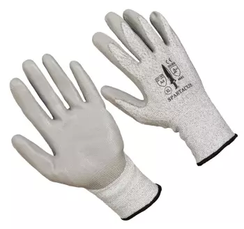 A4 PU Coated Palm with Gray and Black 13 Gauge HPPE liner