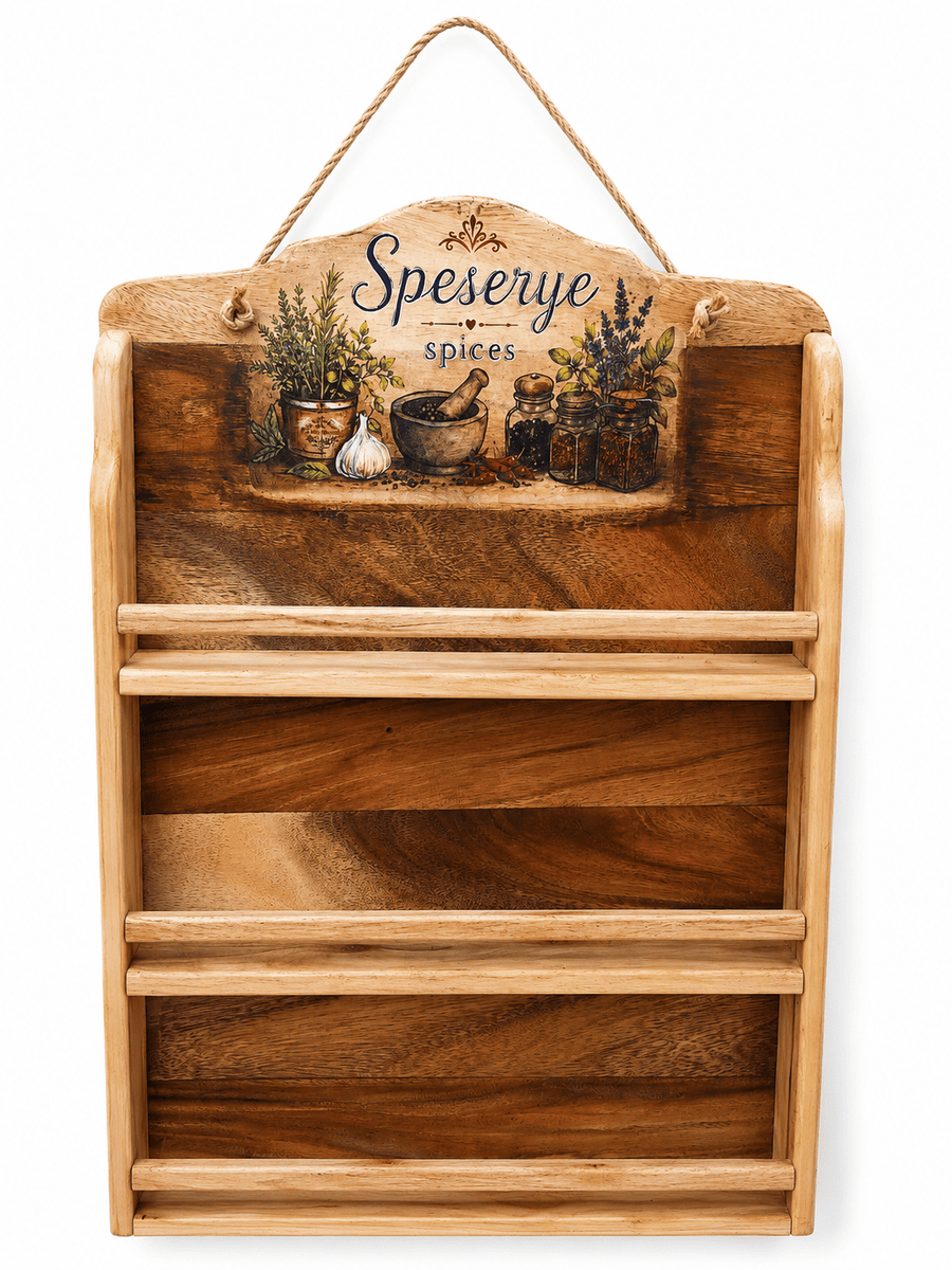 Rustic Wooden Spice Rack – "Speserye" Wall Mounted Spice Shelf | Farmhouse Kitchen Organizer Rustic Wooden Spice Rack – "Speserye" Wall Mounted Spice Shelf | Farmhouse Kitchen Organizer