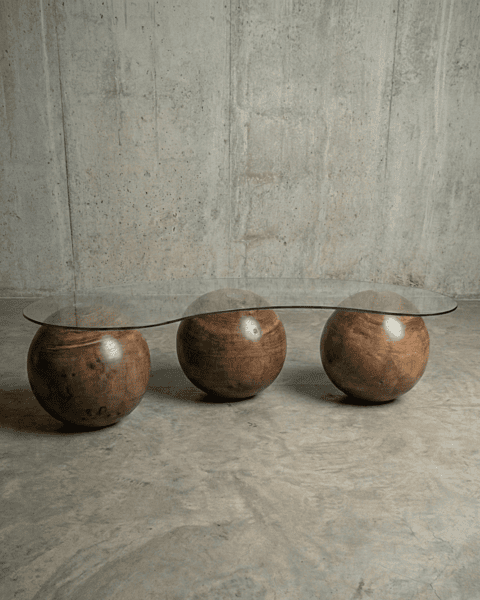 Spherical Ball Glass Coffee Table