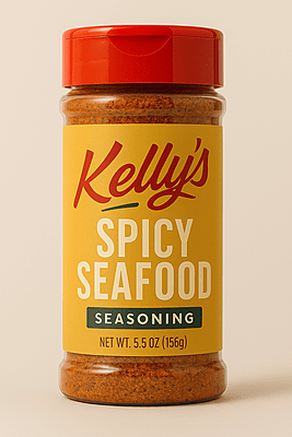 Kelly's Spicy Seafood Seasoning, 8.4 oz.