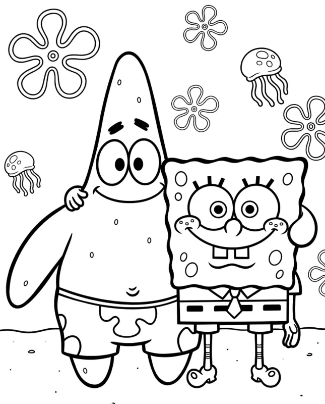 Spongbob and Patrick - Colou-In Keepsake Art
