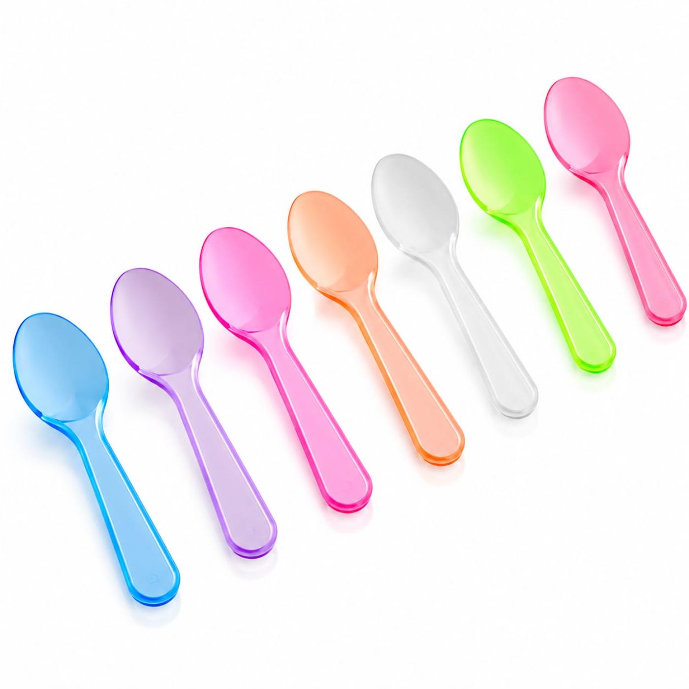 Spoon 3" Tasters Assorted neon