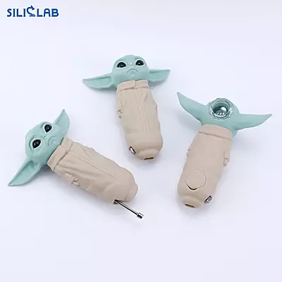 Star Wars Yoda Grogu Stash Tobacco Herb Silicone Smoking Pipe