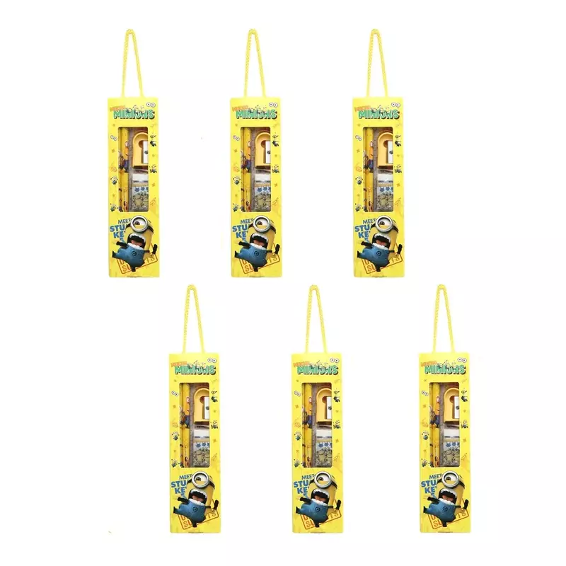Cartoon Themed Stationery Kit for Kids Pack of 6 | Assorted School Supplies Gift Set
