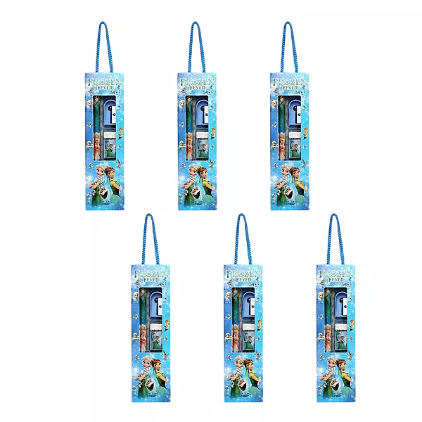 Frozen Fever Cartoon Themed Stationery Kit for Kids Pack of 6 | Assorted School Supplies Gift Set