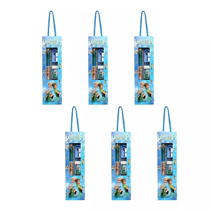 Frozen Fever Cartoon Themed Stationery Kit for Kids Pack of 6 | Assorted School Supplies Gift Set