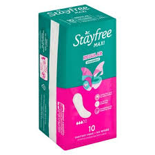 Stayfree Maxi Thick No Wings Unscented 10 Pack