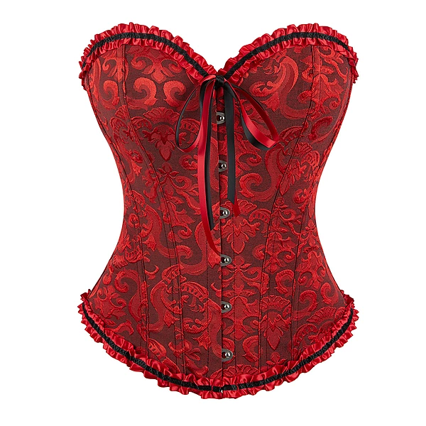 Steampunk Victorian Corset Bustier Top Red