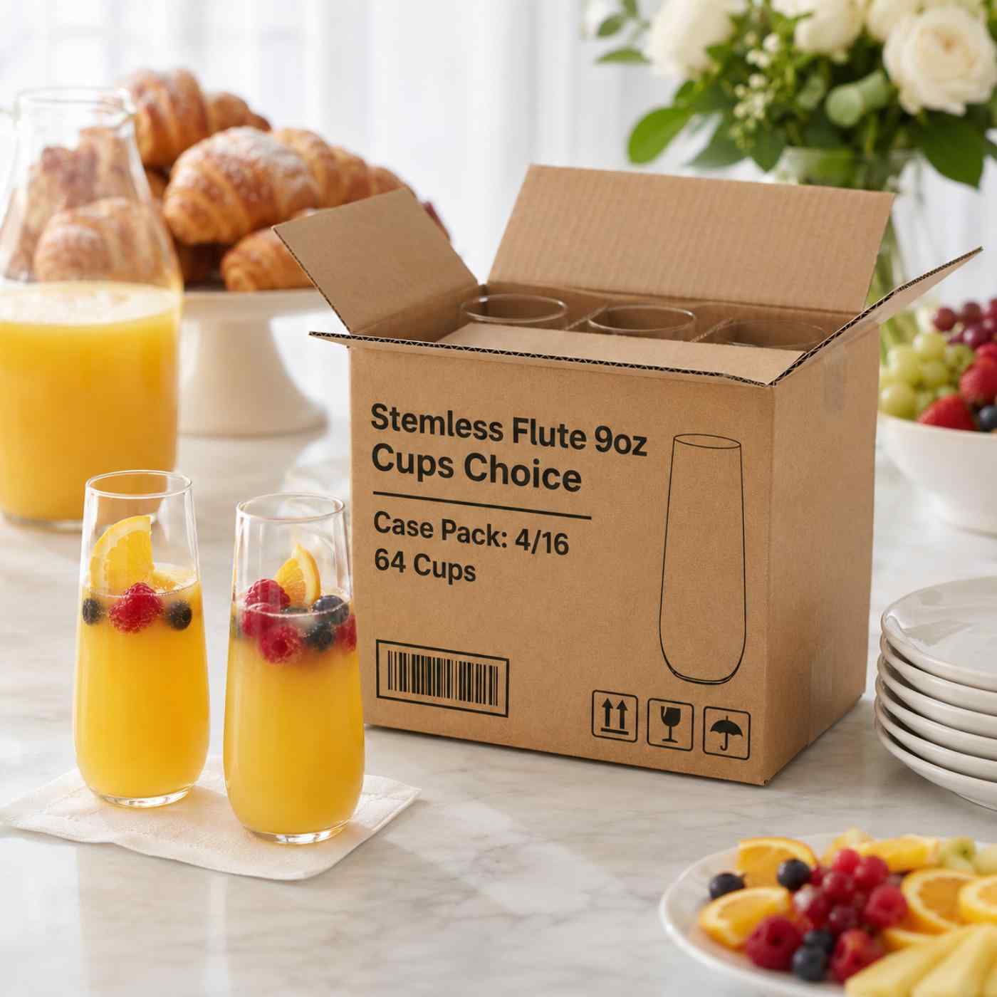 Stemless Flute 9oz Cups Choice 4/16