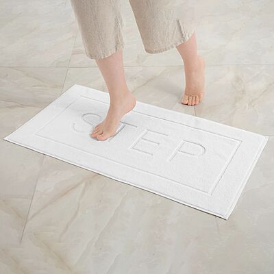 Sunset White Step Bath Mat