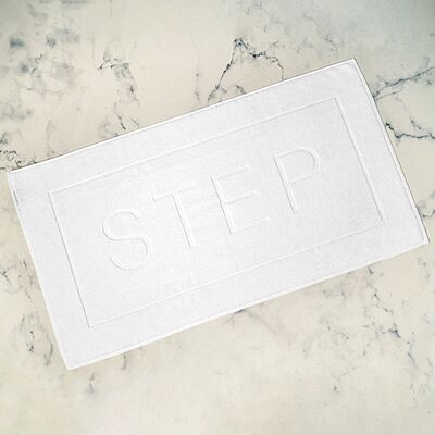 Sunset White Step Bath Mat