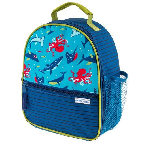 Stephen Joseph All Over Print Lunch Bag - Shark Blue