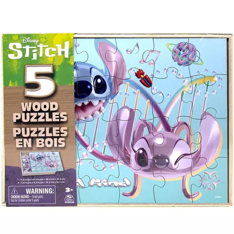 Stitch 5-Pack Wood Puzzles Set