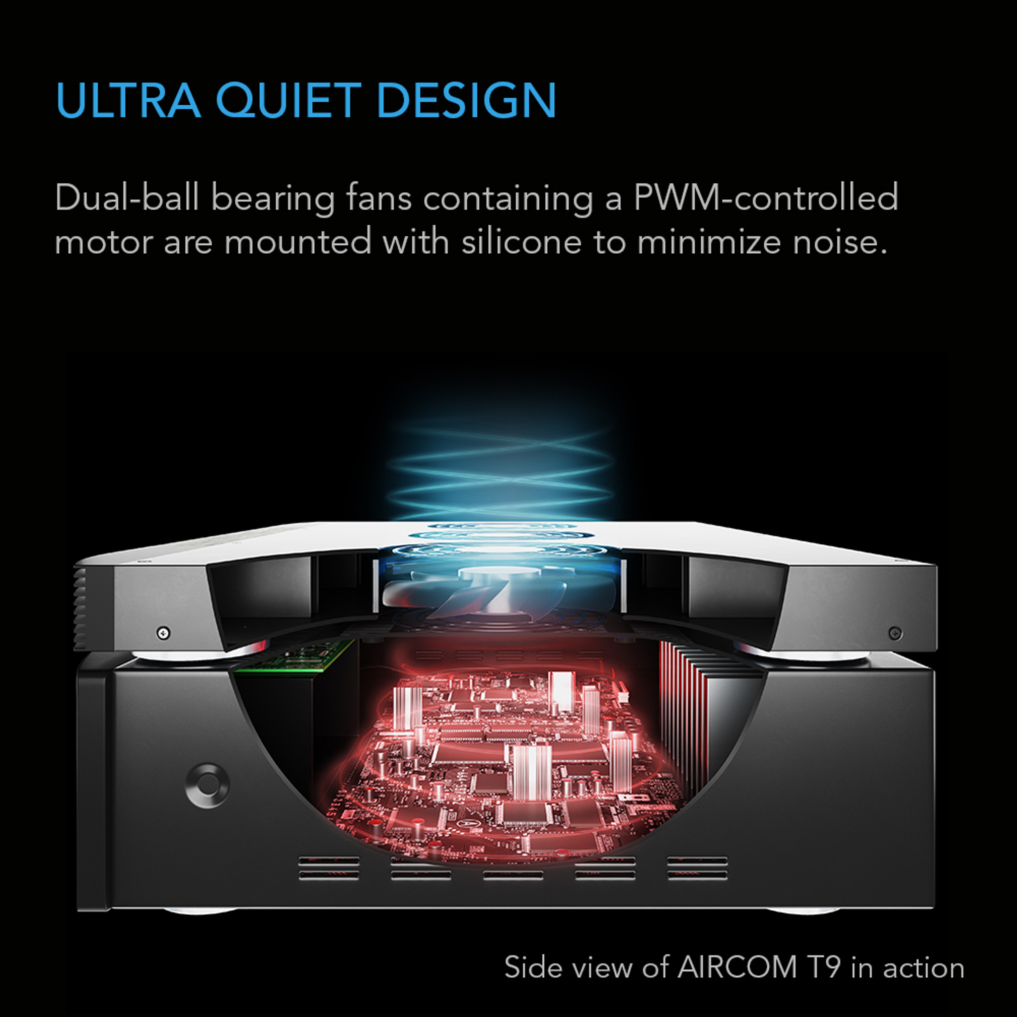 AIRCOM S7, RECEIVER AND AV COMPONENT COOLING FAN SYSTEM, TOP EXHAUST 12"