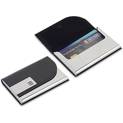 Stylish Black Leather Finished Cardholder