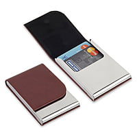 Stylish Brown Leather-Textured Cardholder
