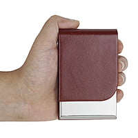 Stylish Brown Leather-Textured Cardholder