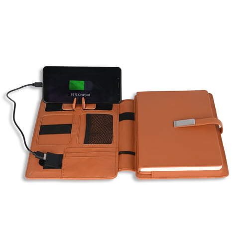 Stylish Tan Popup Diary Power bank- 5000mAh