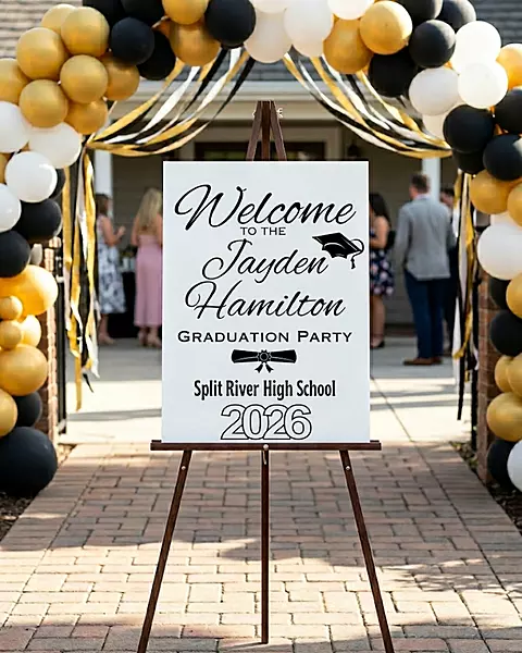 Summit Series Classic graduation entrance sign with personalized graduate name