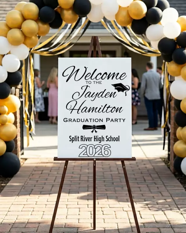 Summit Series Classic graduation entrance sign with personalized graduate name