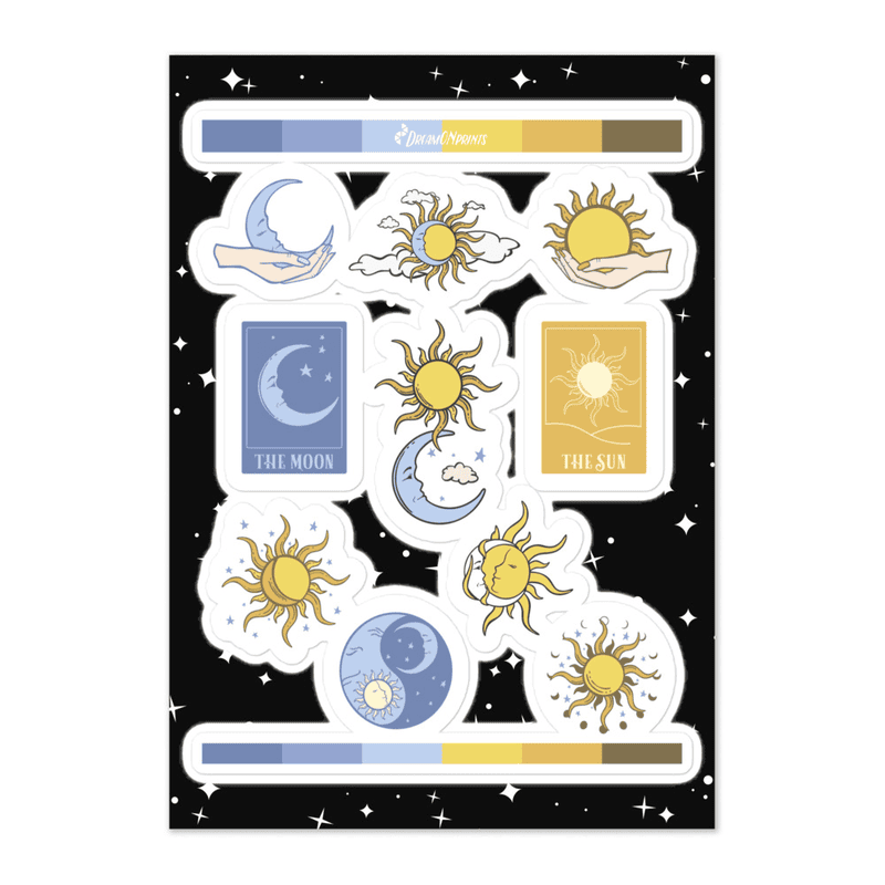 Sun and Moon Sticker sheet
