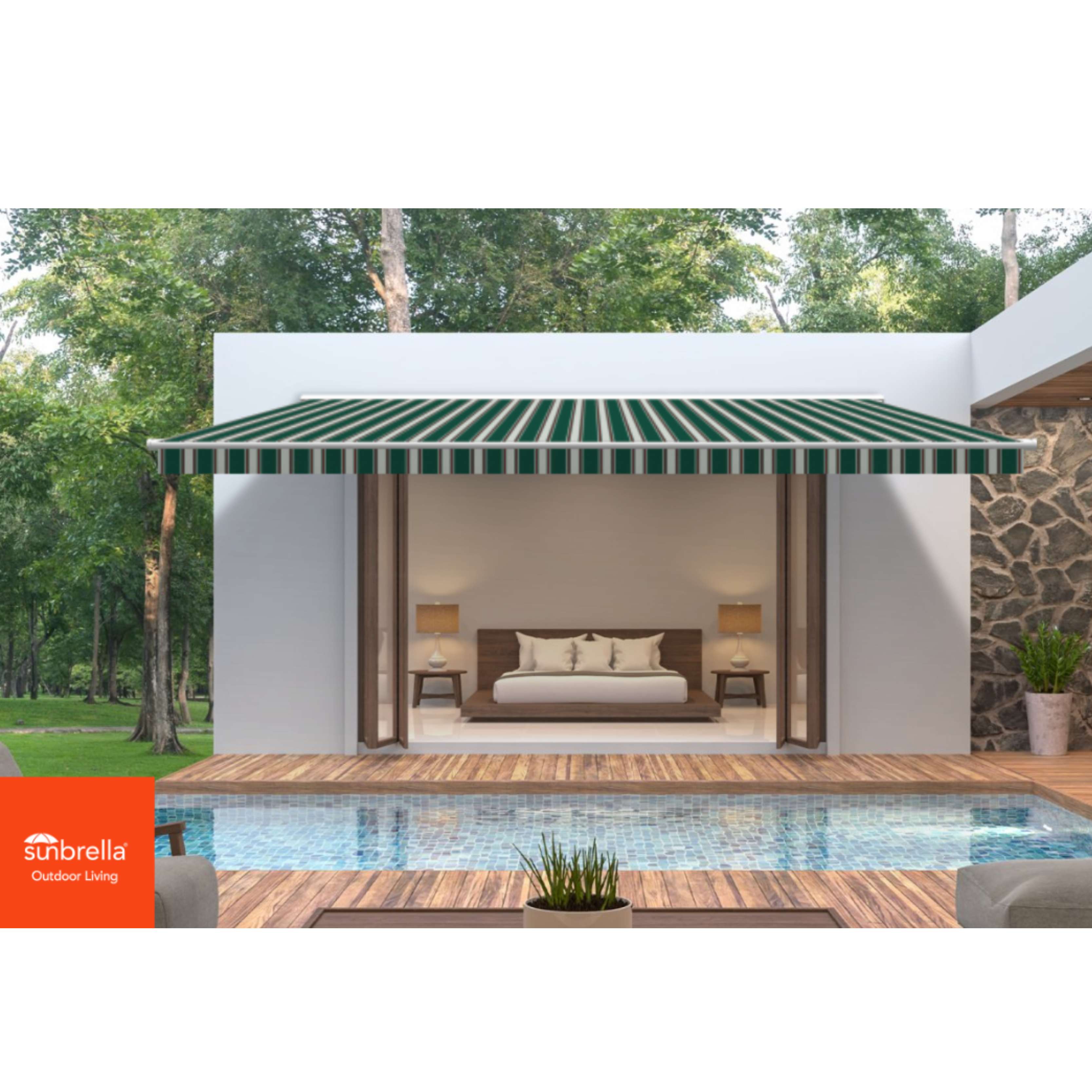 Forest Green Fancy Sunbrella Shade SKU 4790-0000