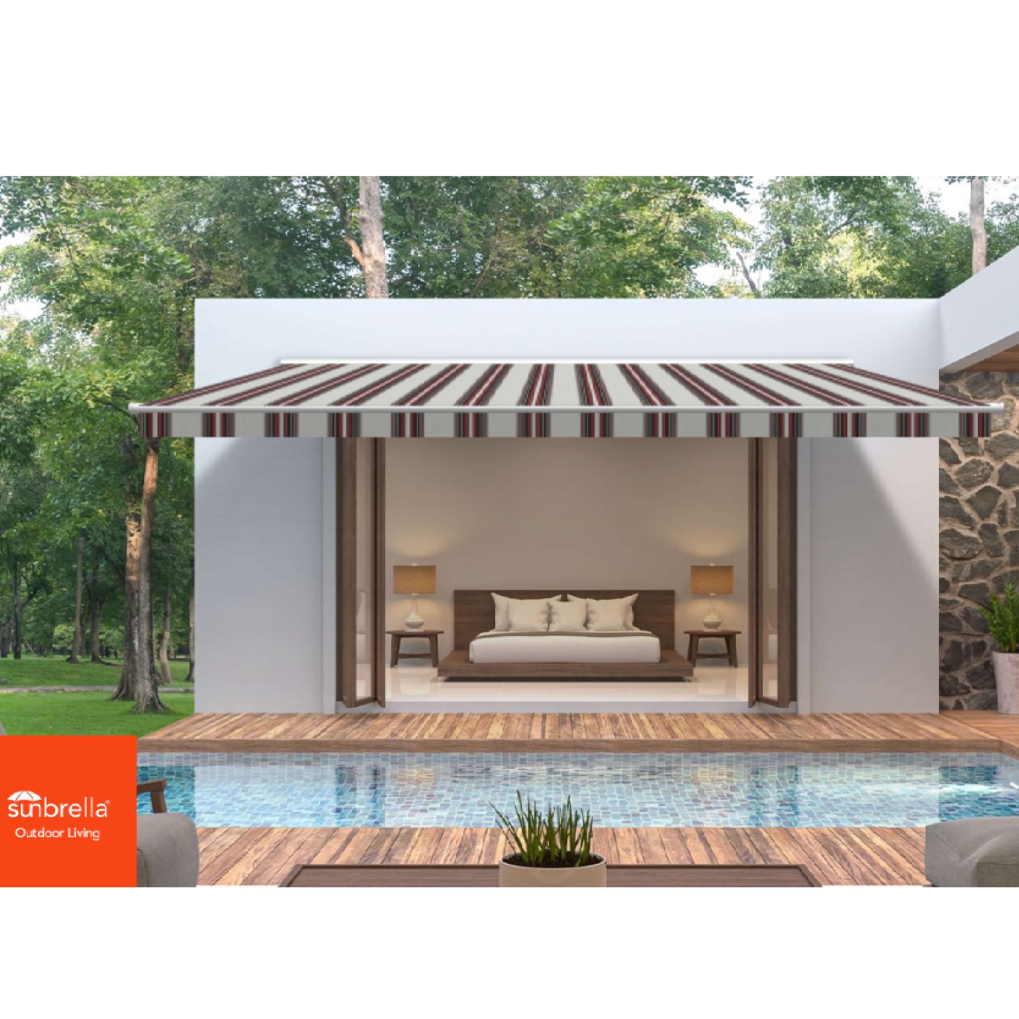 Burgundy/Black/White Sunbrella Shade SKU 4798-0000