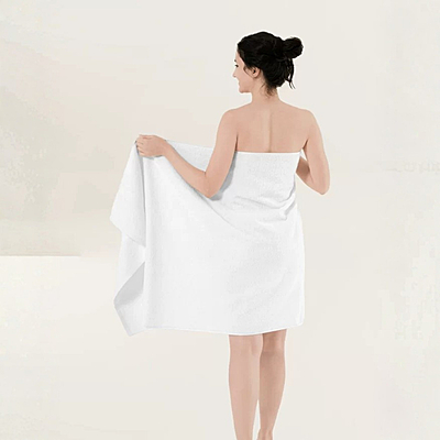 Sunset White Bath Towel