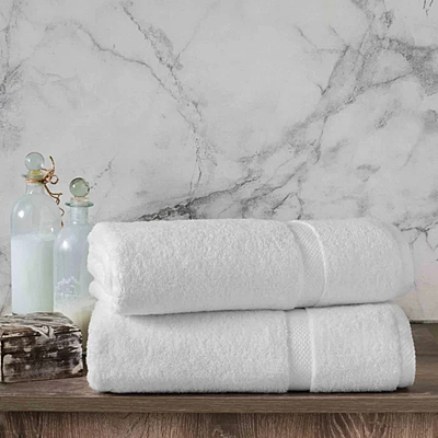 Sunset White Bath Towel