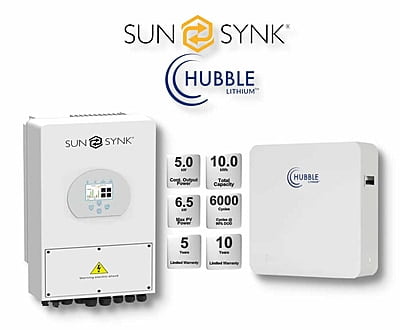 5.0 kW SUNSYNK Hybrid - HUBBLE Combo, c/w 10.0 kWh Lithium Battery 5.0 kW SUNSYNK Hybrid - HUBBLE Combo, c/w 10.0 kWh Lithium Battery
