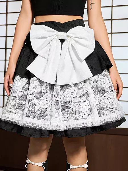 Skirt Sweet Lace Short with Detachable Bow NEW