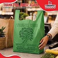 T-Shirt Bag 11.5x6.5x21 Green Reserve 10/90