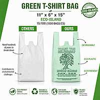 T-Shirt Bag 11x6x15 Green Eco-Island 15/100