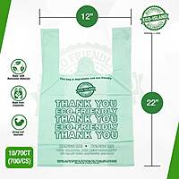 T-Shirt Bag 12x7x22 Green Eco-Island 10/70