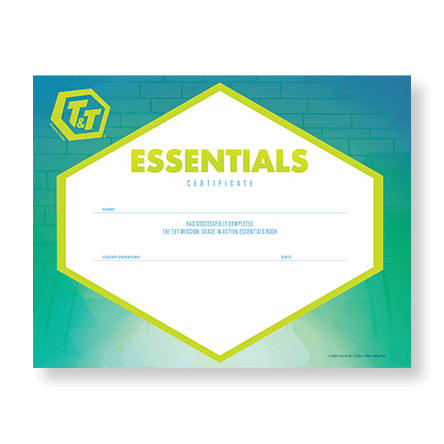 T&T Mission: Grace in Action Essentials Certificate (10 Pack) T&T Mission: Grace in Action Essentials Certificate (10 Pack)