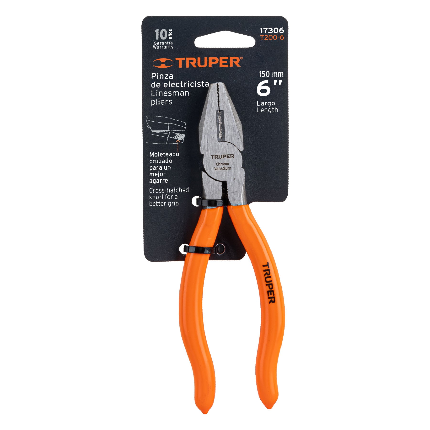 Pinza para electricista 6', mango de PVC - T200-6 / 17306