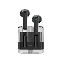 WiWU Transparent Wireless Bluetooth Earbuds T21 Ergonomic Semi earphone black
