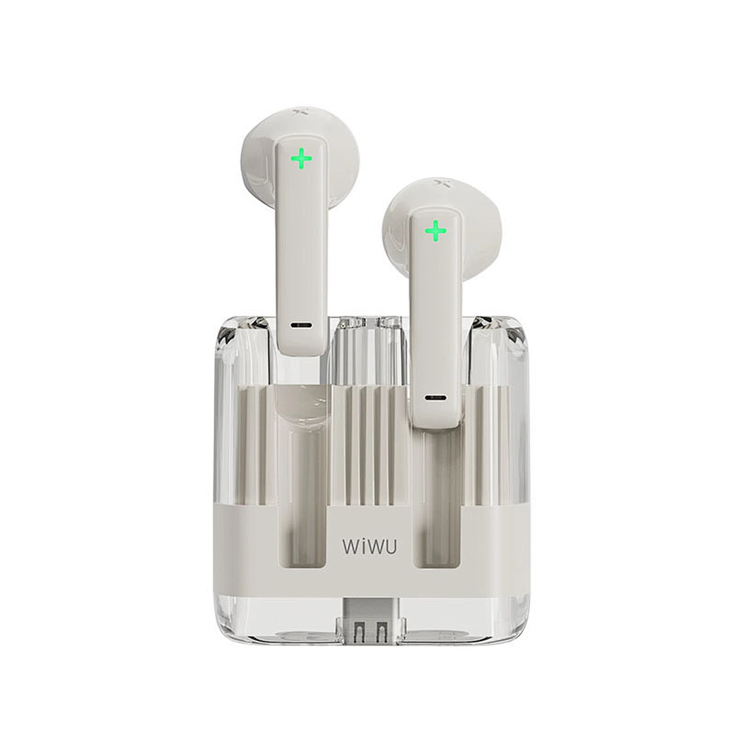 WiWU Transparent Wireless Bluetooth Earbuds T21 Ergonomic Semi earphone grey