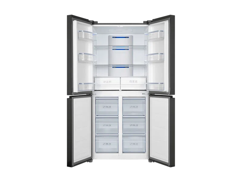 TCL 4 DOOR INVERTER BLACK REFRIDGERATOR SXS 16.6 CU FT W/O WATER DISPENSER & ICE MAKER