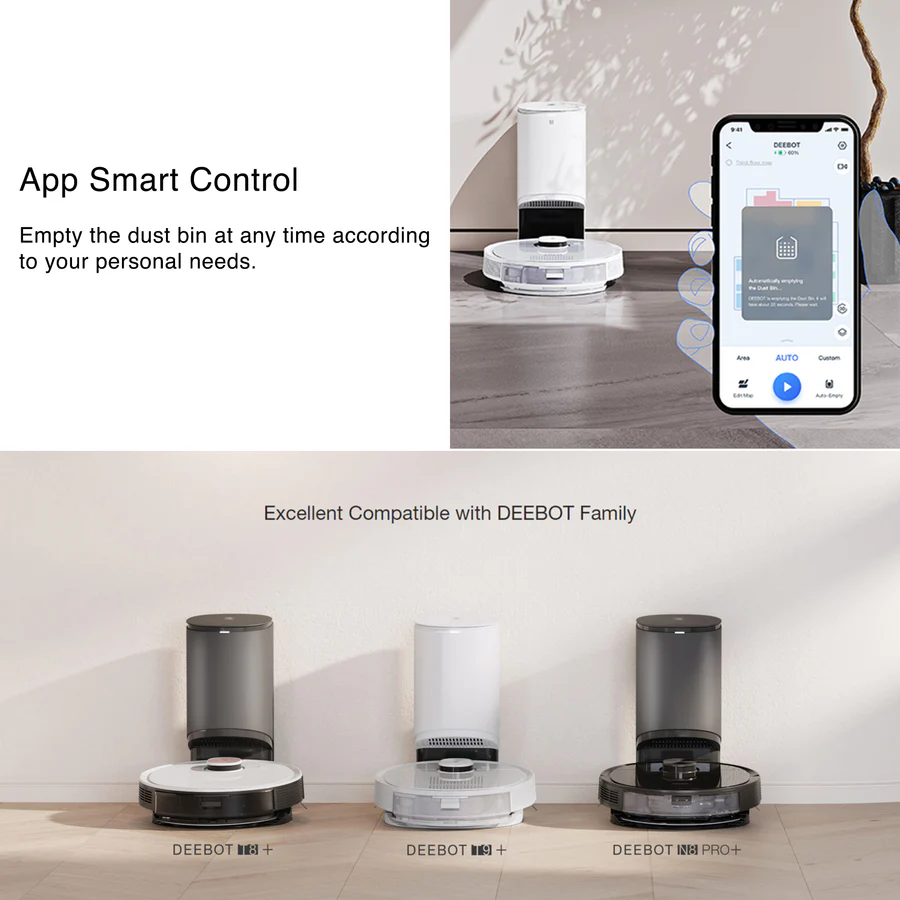 Ecovacs Original Auto-Empty Station for DEEBOT N10, N8 & T8 Family (2 Dust Bags Incl)
