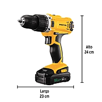 Kit taladro 1/2', 20V, 1 batería 2Ah, 32 accesorios, PRETUL, 29001 - TALI-20P2K